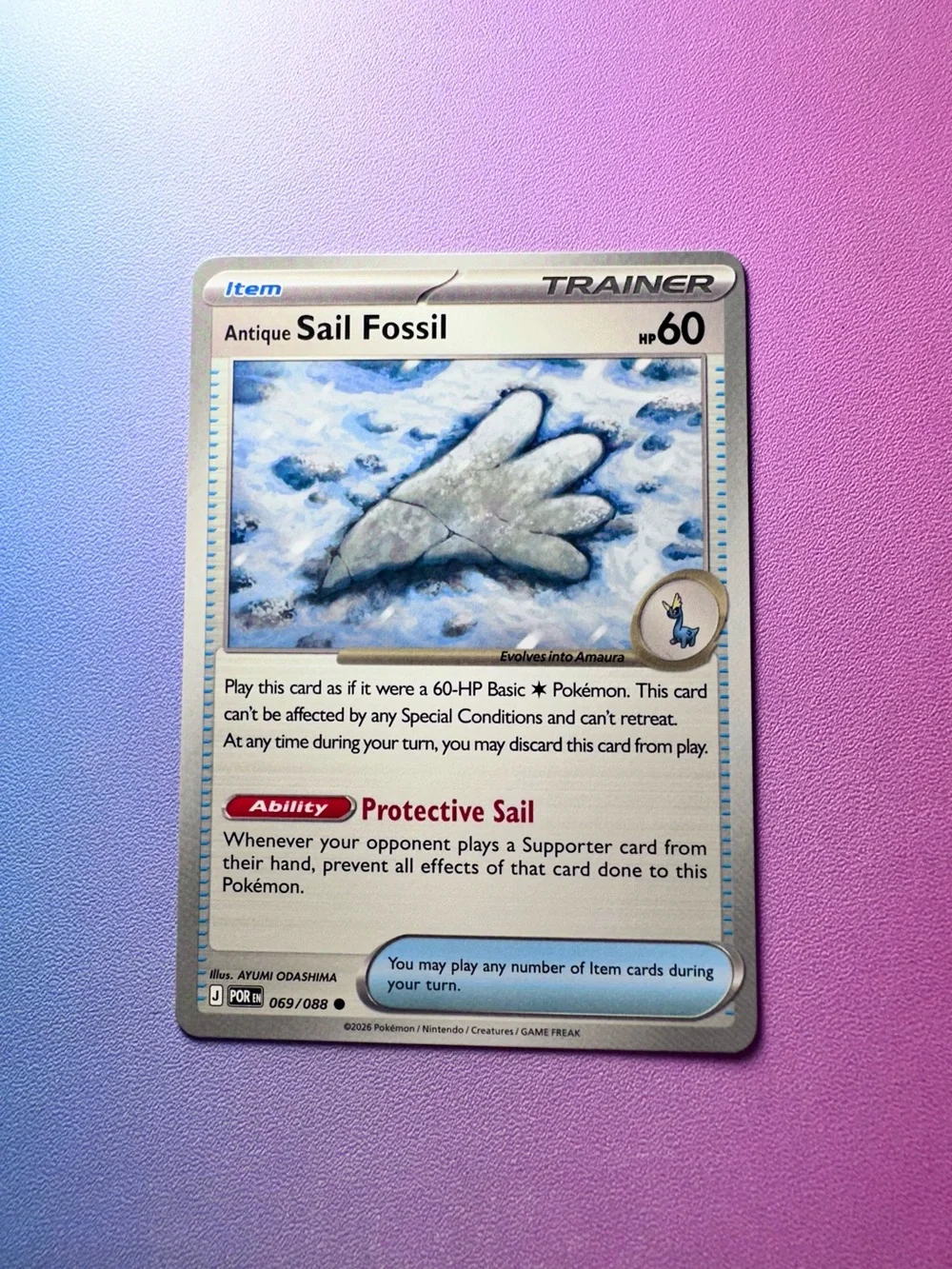 antique sail fossil - 069/088 (common) — pokemon: perfect order